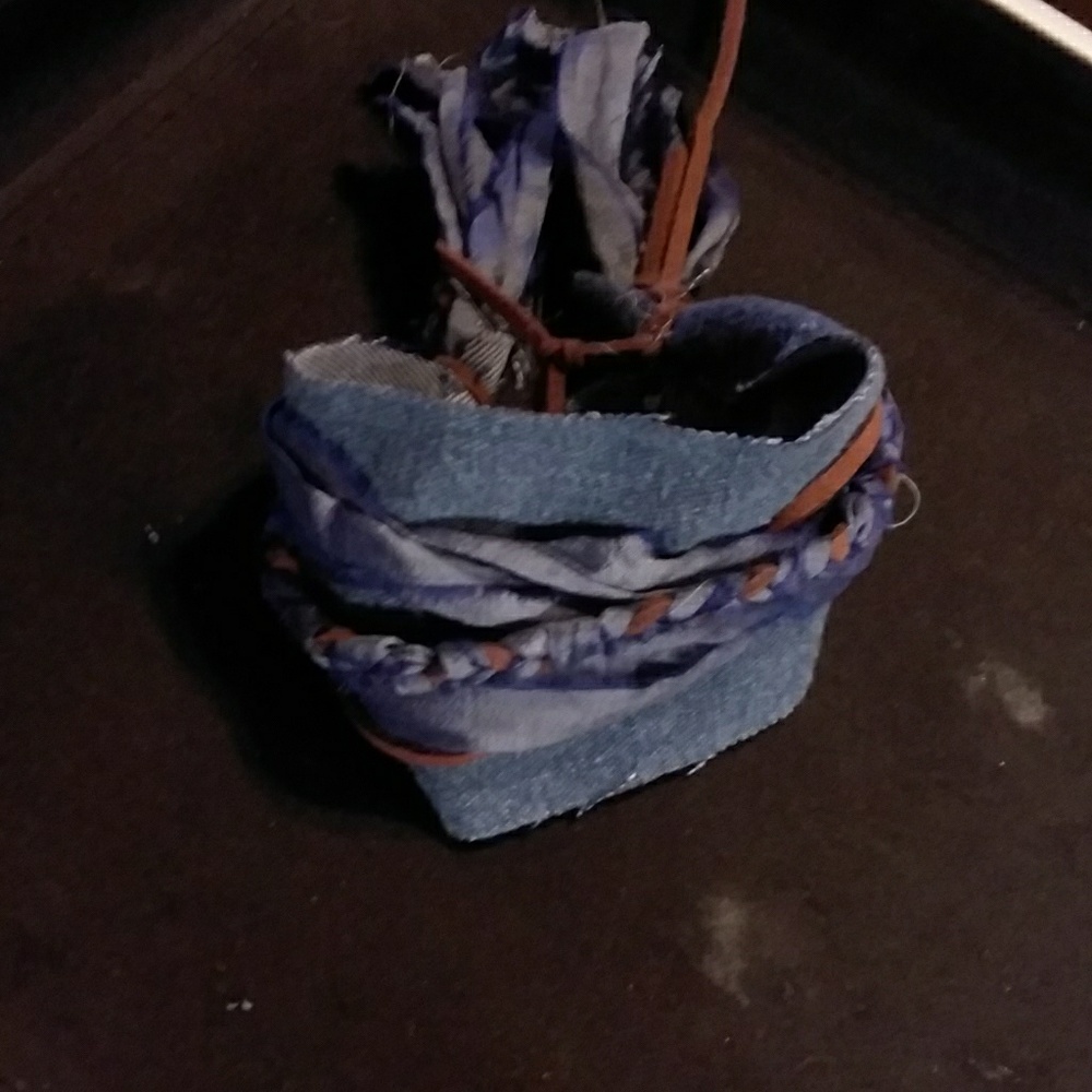 HAND MADE BOHO LEATHER, JEAN N SILK BRACELET